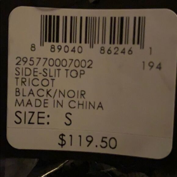 CLUB MONACO
Side Slit Top With Hi-Lo Hem/ Black - Picture 6 of 6